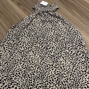 Vine & Love Black and Tan Leopard Print Top